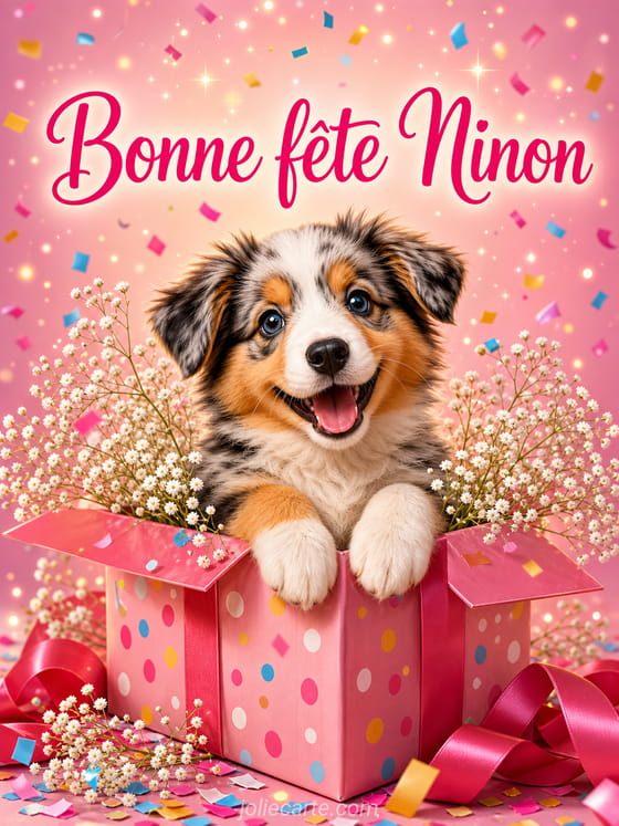 Carte bonne fĂȘte Ninon