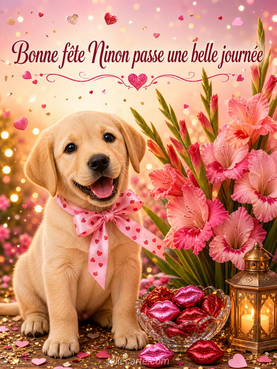 Carte bonne fĂȘte Ninon