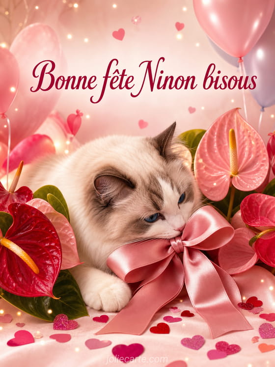 Carte bonne fĂȘte Ninon