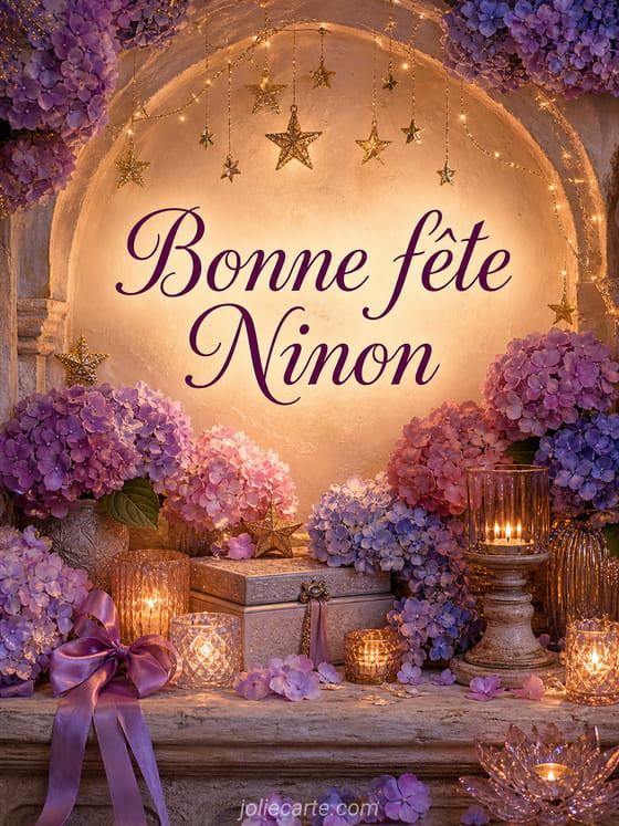 Carte bonne fĂȘte Ninon