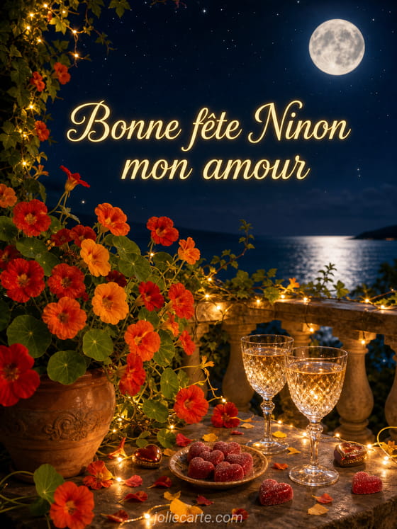 Carte bonne fĂȘte Ninon