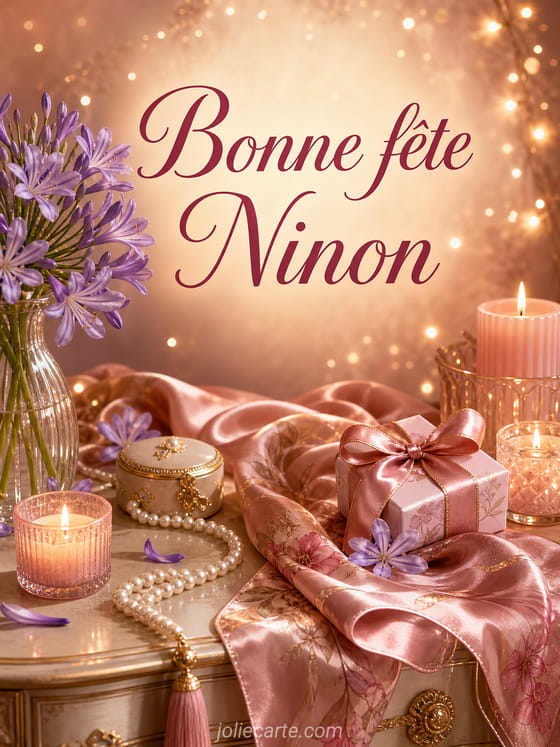 Carte bonne fĂȘte Ninon