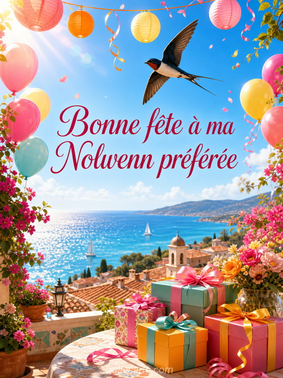 Carte bonne fĂȘte Nolwenn