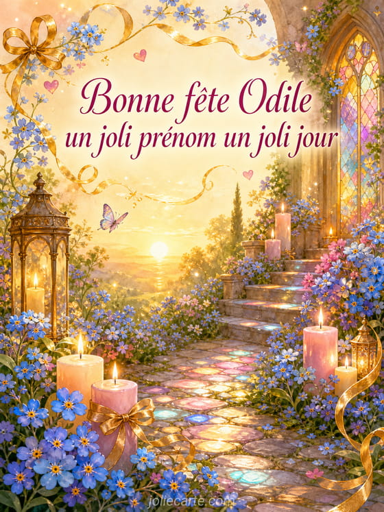 Carte bonne fête Odile