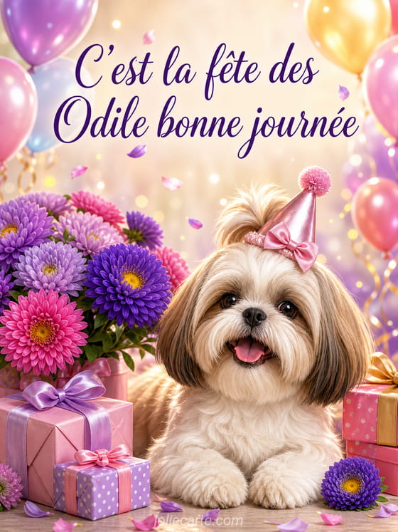 Carte bonne fête Odile