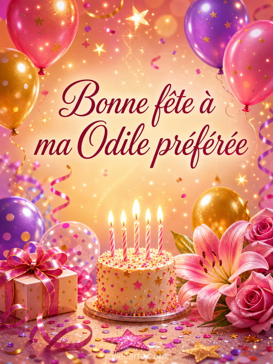 Carte bonne fête Odile