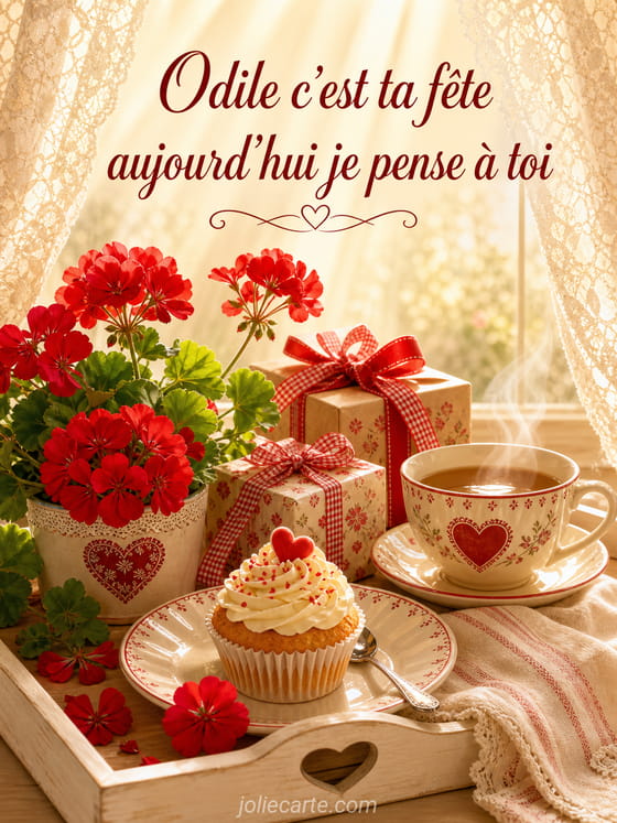 Carte bonne fête Odile