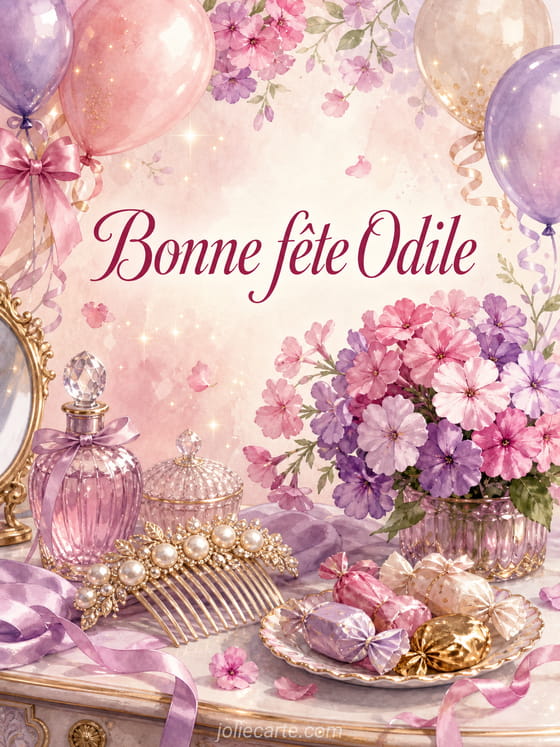 Carte bonne fête Odile