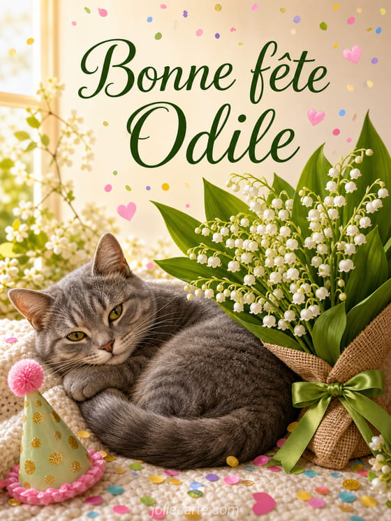 Carte bonne fête Odile