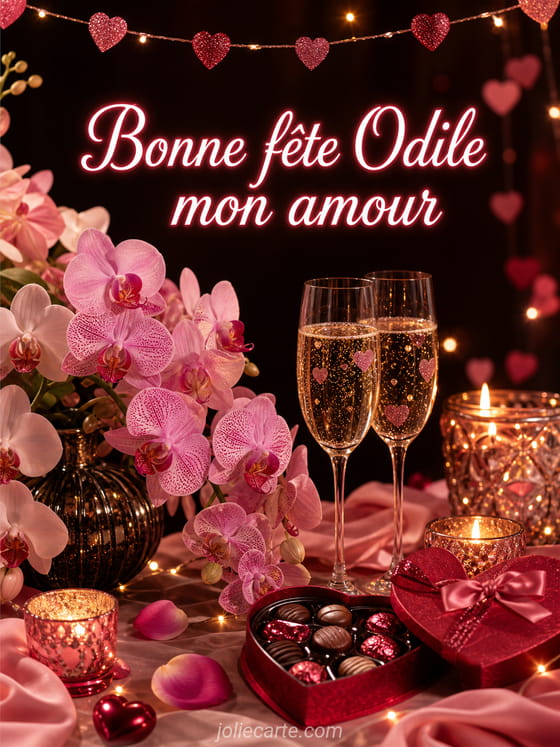 Carte bonne fête Odile