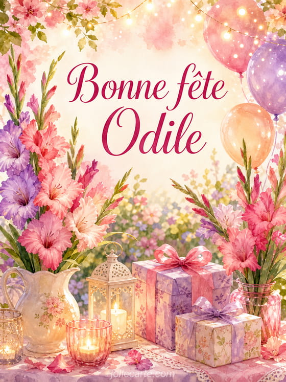 Carte bonne fête Odile