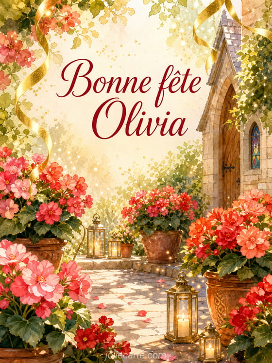 Carte bonne fête Olivia