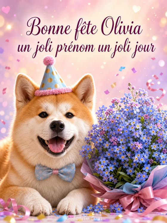 Carte bonne fête Olivia