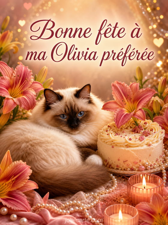 Carte bonne fête Olivia