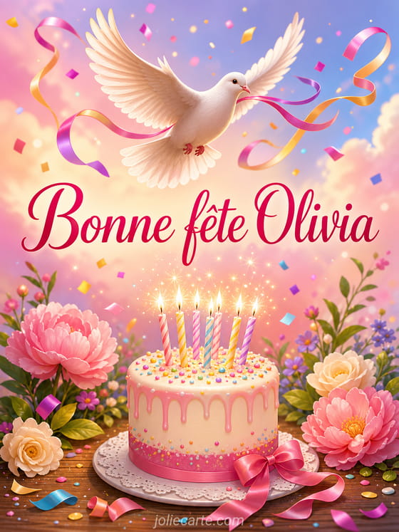 Carte bonne fête Olivia