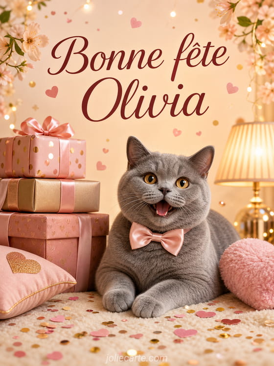Carte bonne fête Olivia