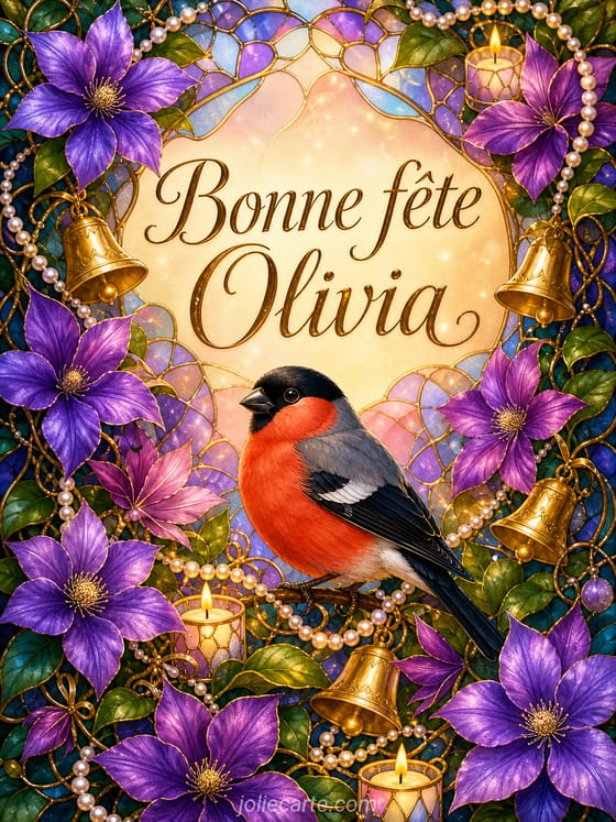 Carte bonne fête Olivia