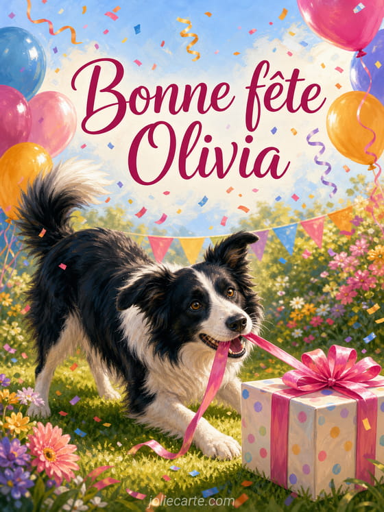 Carte bonne fête Olivia
