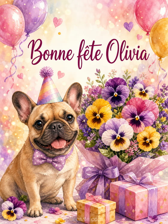 Carte bonne fête Olivia