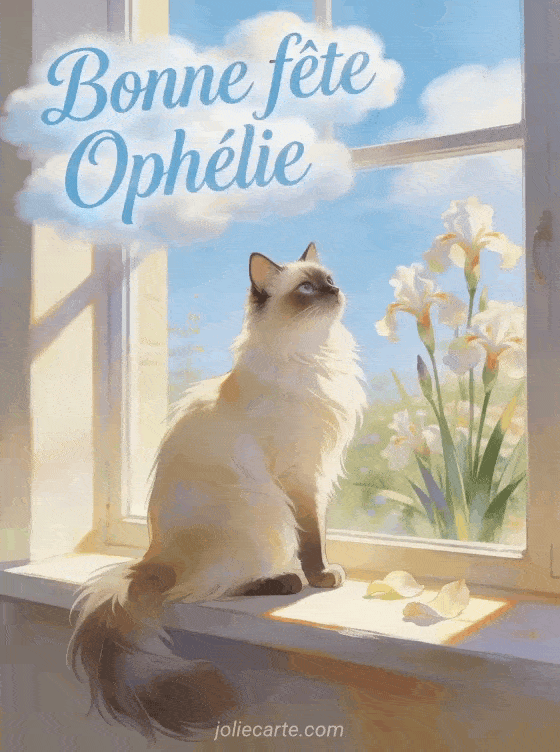 Bonne fête Ophélie - Bonne fete ophelie chat