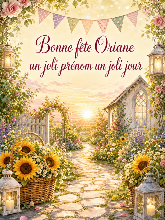 Carte bonne fête Oriane