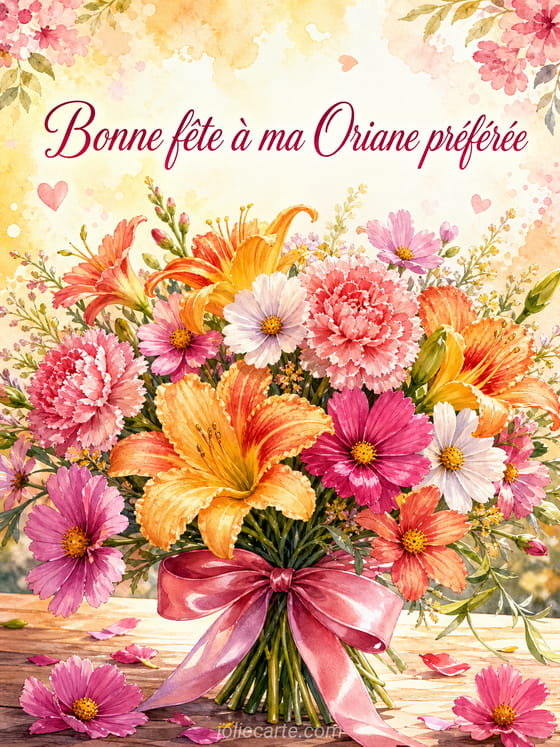 Carte bonne fête Oriane