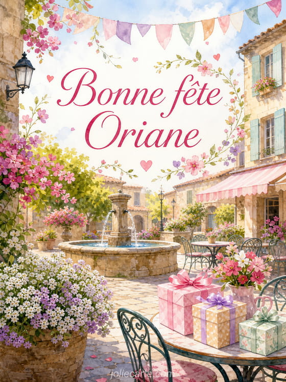 Carte bonne fête Oriane