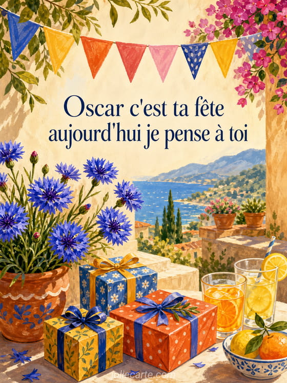 Carte bonne fête Oscar