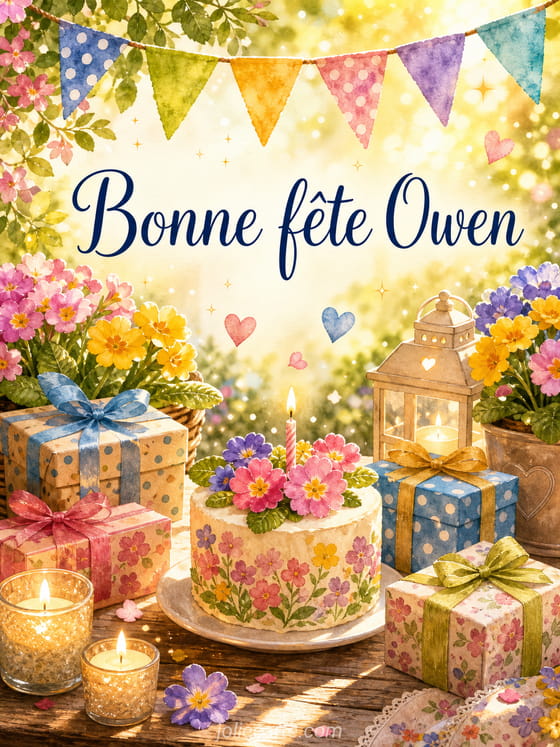 Carte bonne fĂȘte Owen