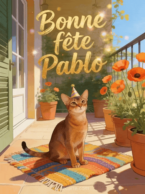 Bonne fête Pablo - Bonne fete pablo chat