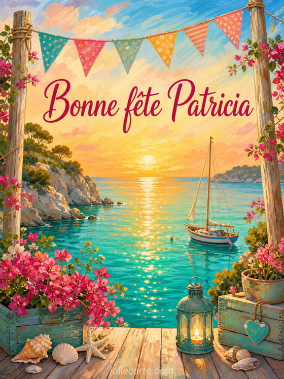Carte bonne fête Patricia
