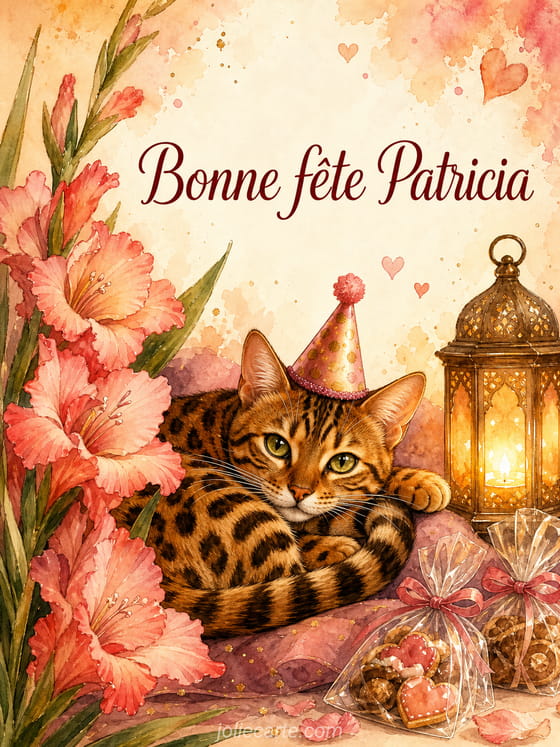Carte bonne fête Patricia