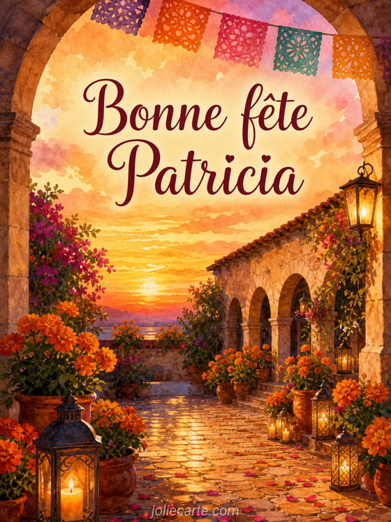 Carte bonne fête Patricia