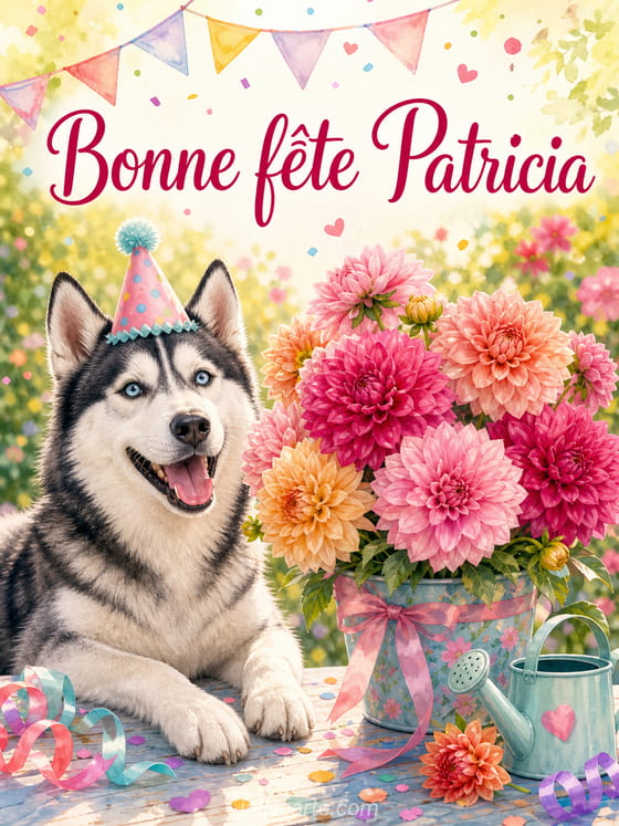 Carte bonne fête Patricia