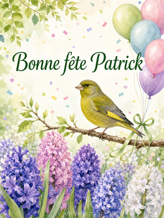 Carte bonne fête Patrick