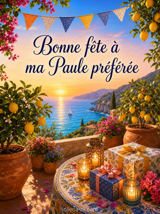 Carte bonne fĂȘte Paule