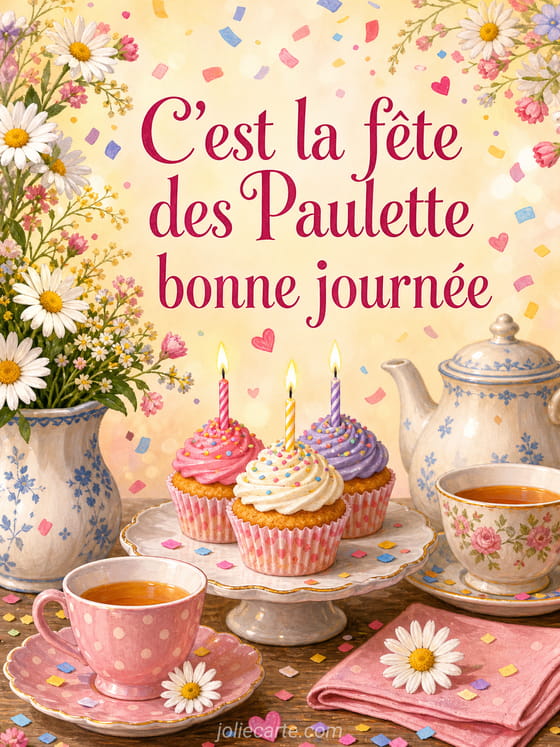 Carte bonne fĂȘte Paulette