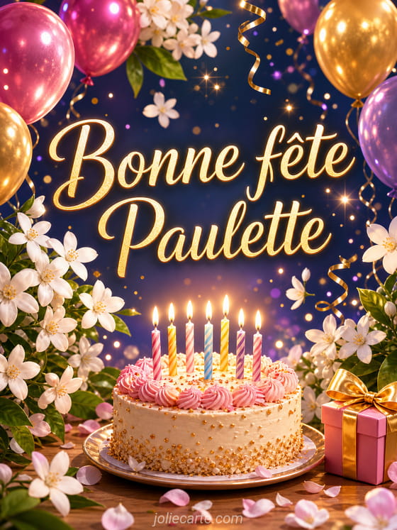 Carte bonne fĂȘte Paulette