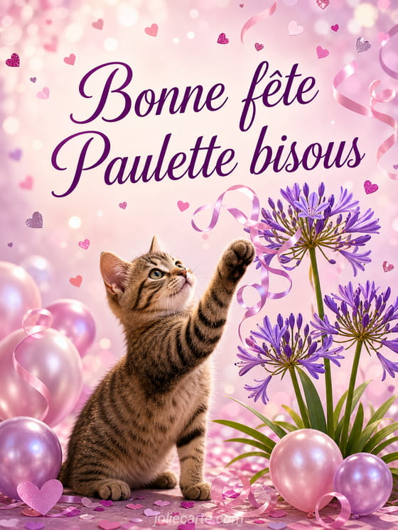 Carte bonne fĂȘte Paulette
