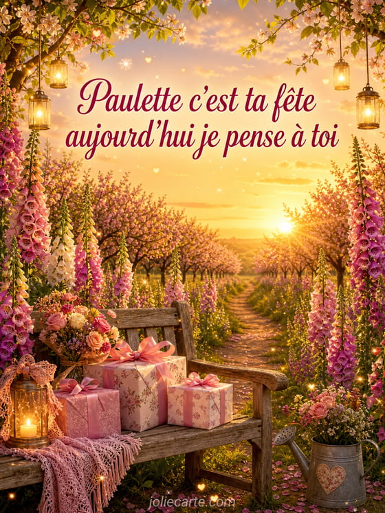 Carte bonne fĂȘte Paulette