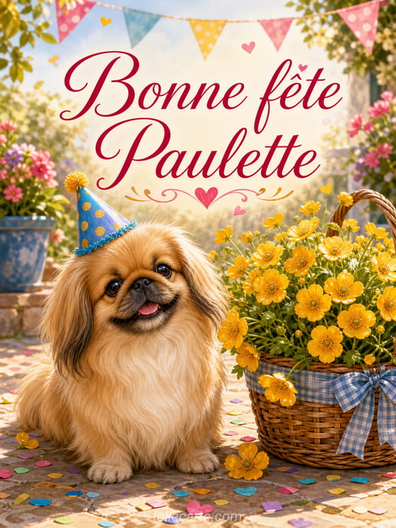 Carte bonne fĂȘte Paulette
