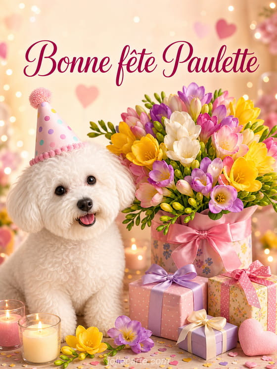 Carte bonne fĂȘte Paulette