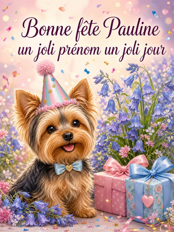 Carte bonne fĂȘte Pauline