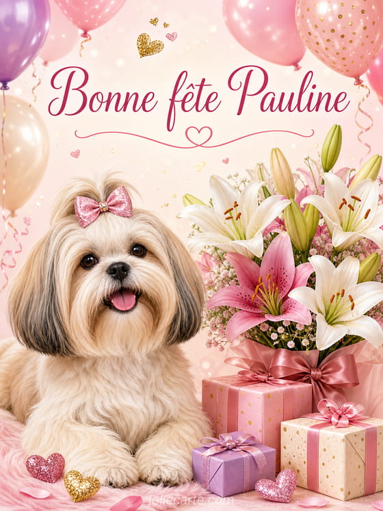 Carte bonne fĂȘte Pauline