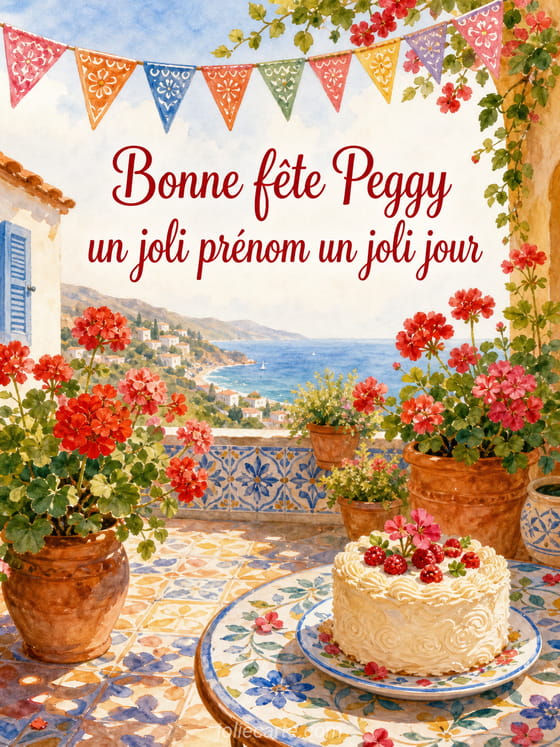 Carte bonne fĂȘte Peggy