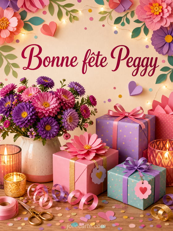 Carte bonne fĂȘte Peggy