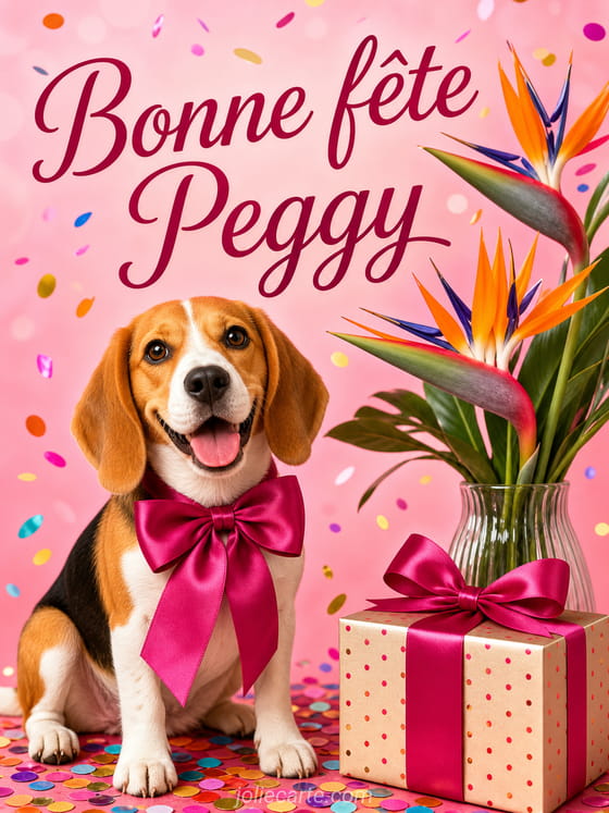 Carte bonne fĂȘte Peggy