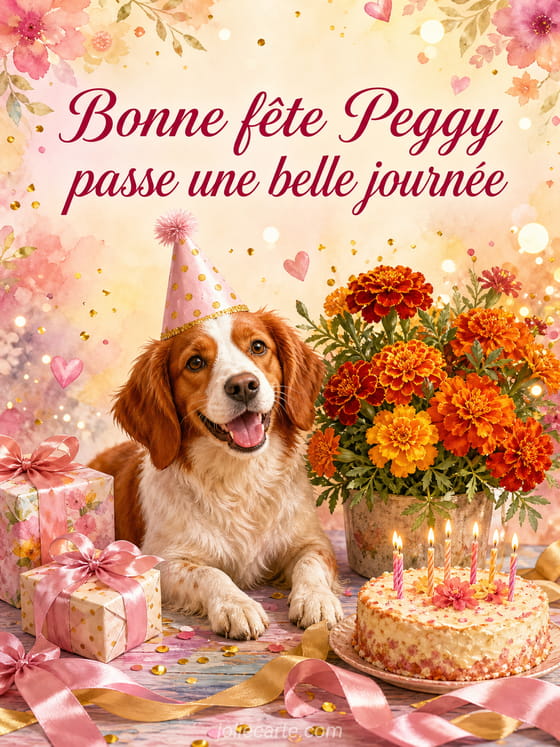 Carte bonne fĂȘte Peggy