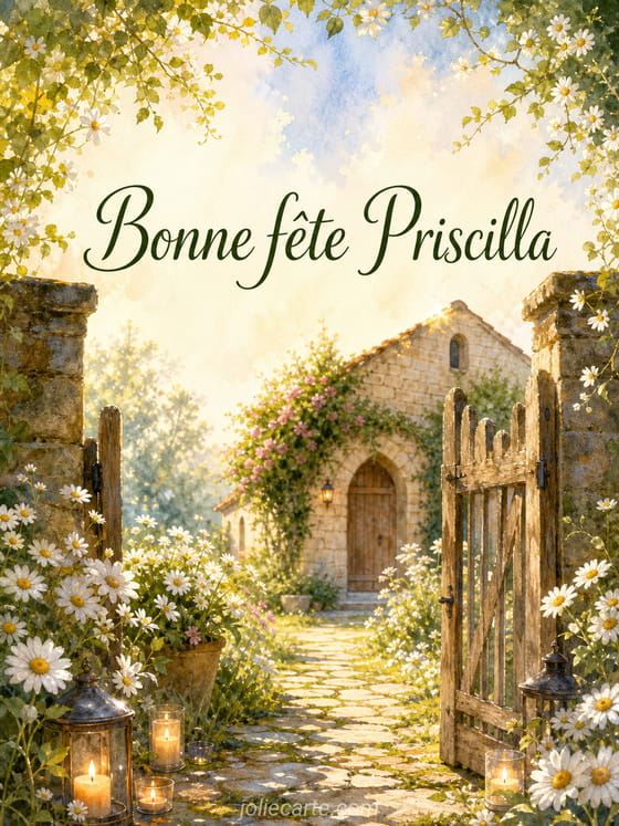 Carte bonne fĂȘte Priscilla
