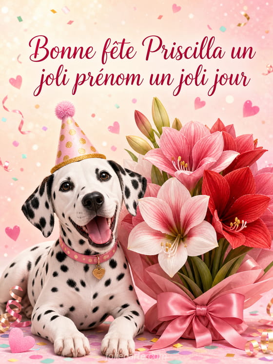 Carte bonne fĂȘte Priscilla